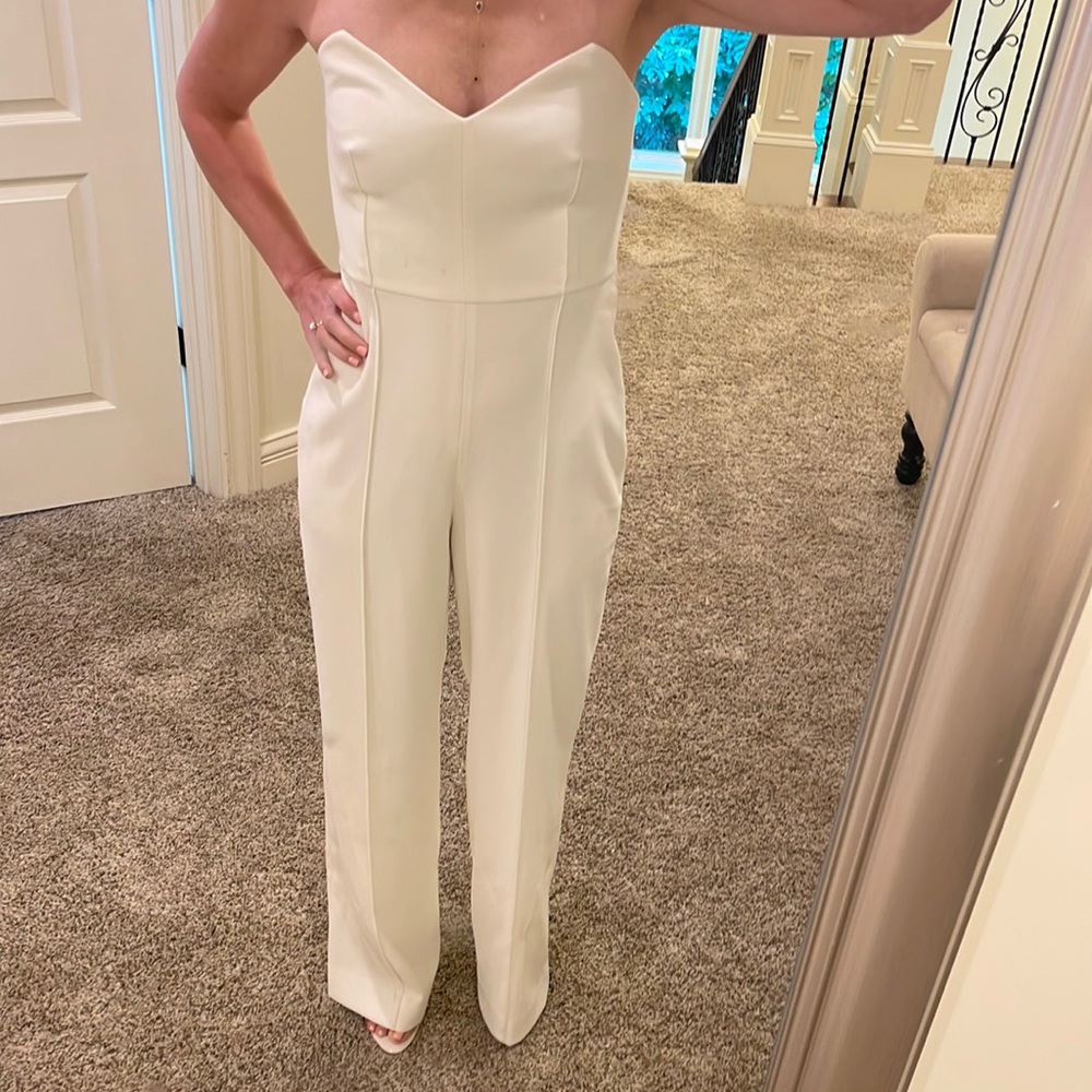 NWOT Reiss White Bea Buckle Detail Jumpsuit size 4